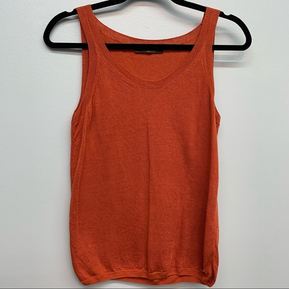 Lora Piana Sweaters - Loro Piana orange silk blend sleeveless sweater 42